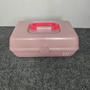 Caboodles Pretty In Petite Classic 2 Tier Makeup Case W/‎ Mirror Pink  9x6x4